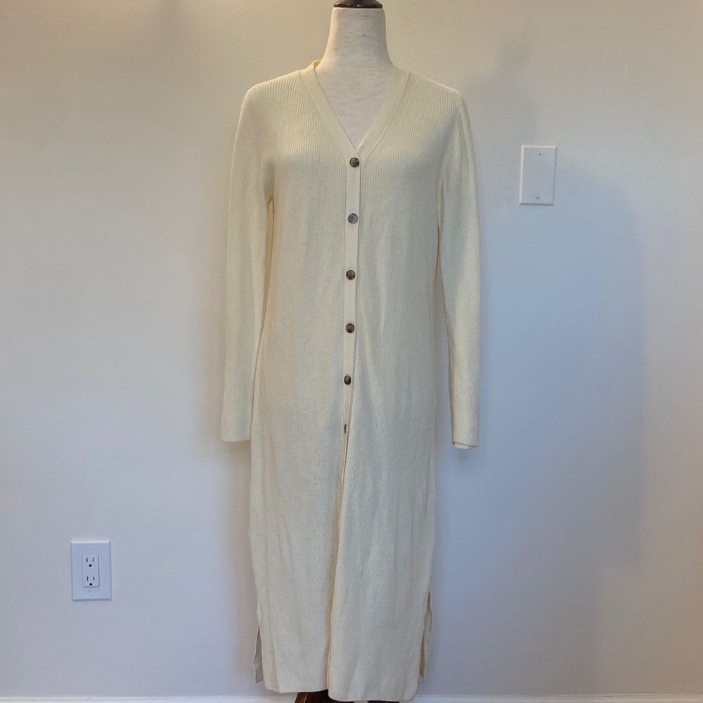 Revolve Callahan Cream Long Button-Front Cardigan size L